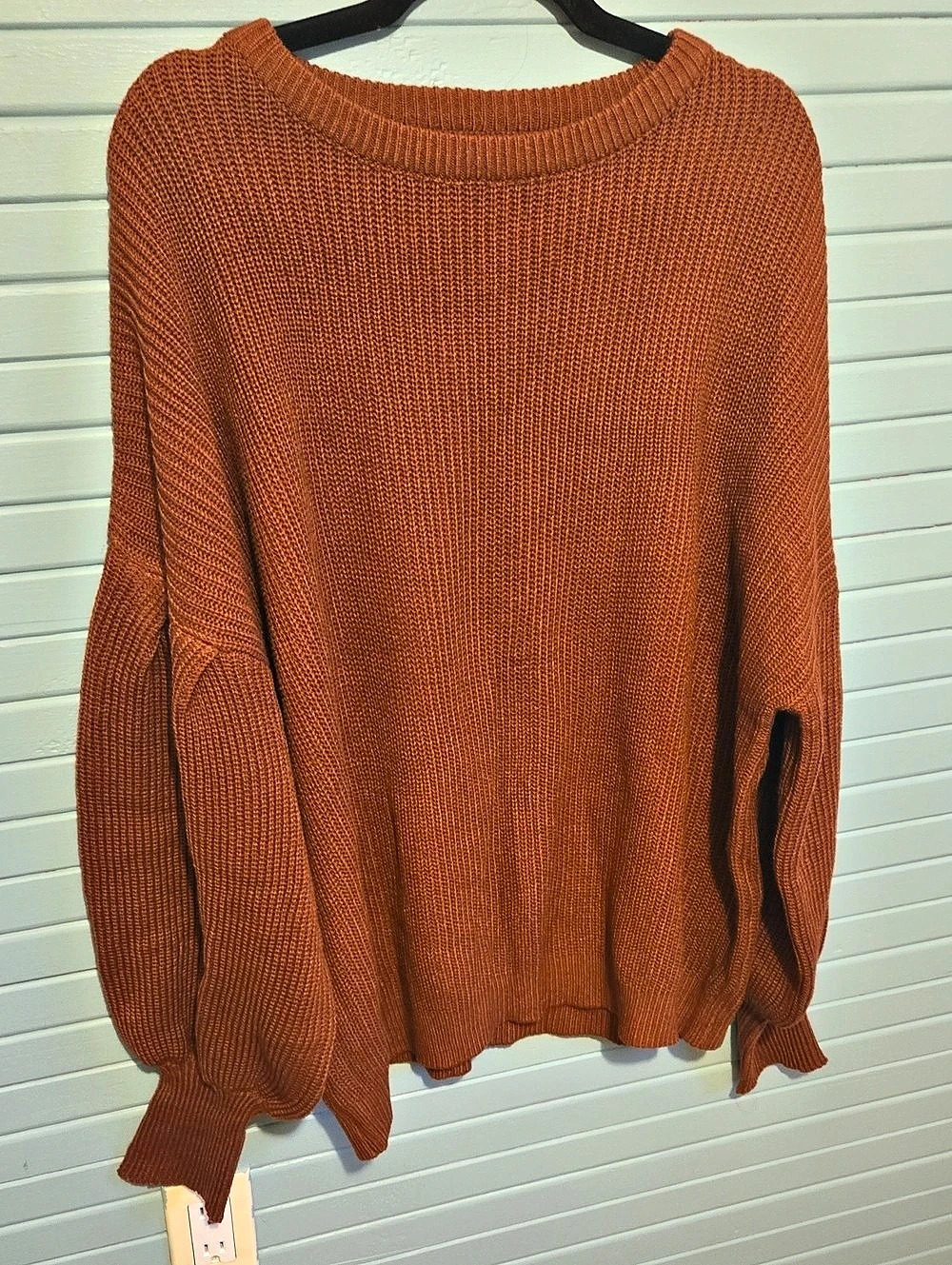SHEIN Knit Crewneck Sweater in Brown Size Large